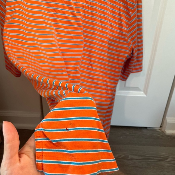 Ralph Lauren Golf Orange and Blue Polo Shirt with Stripes - Picture 7 of 7